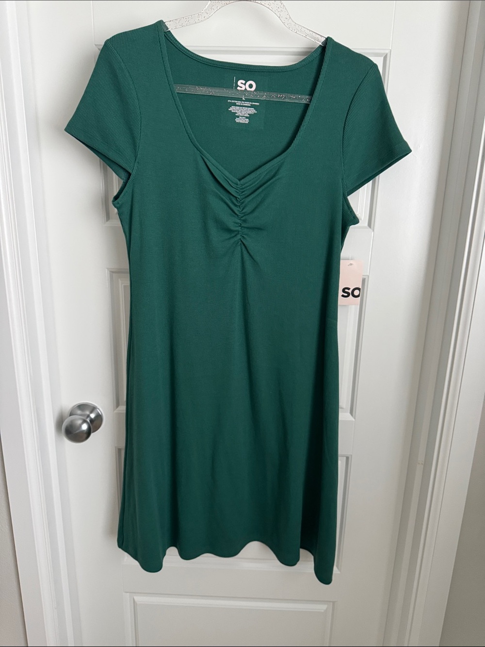Sonoma Goods for Life Mystic Green SO Cinch Front Cap Sleeve Dress